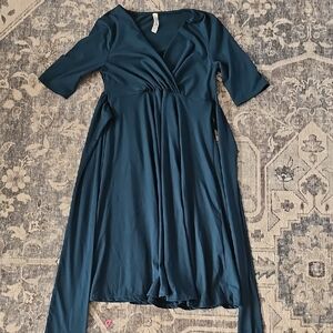 Maternity Teal Wrap Dress